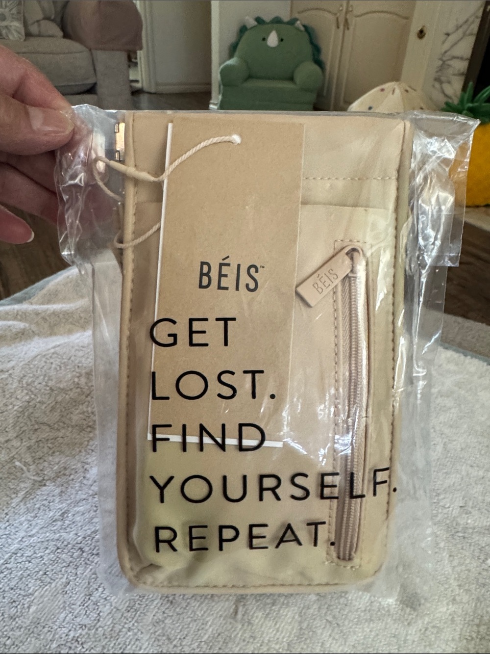 NWT, Beis ID Crossbody in beige .